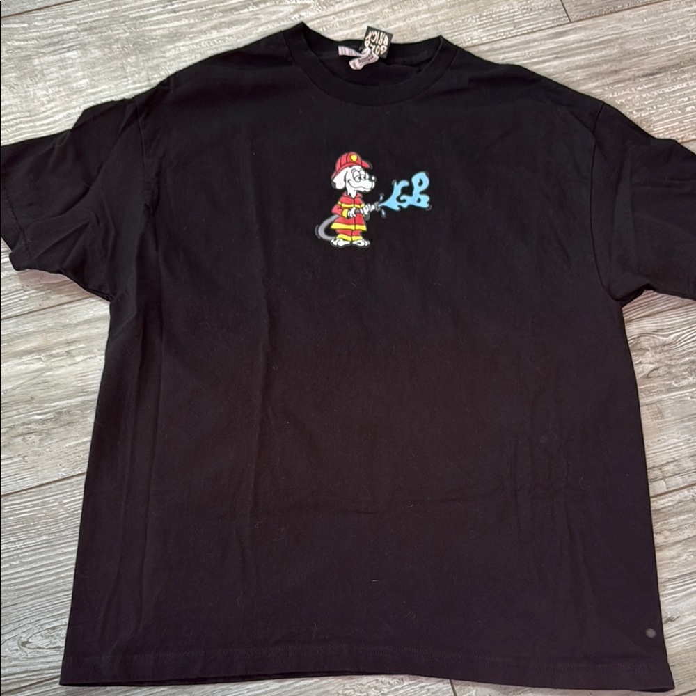 Gold Brick BlackT-Shirt with Dalmatian Firefighter